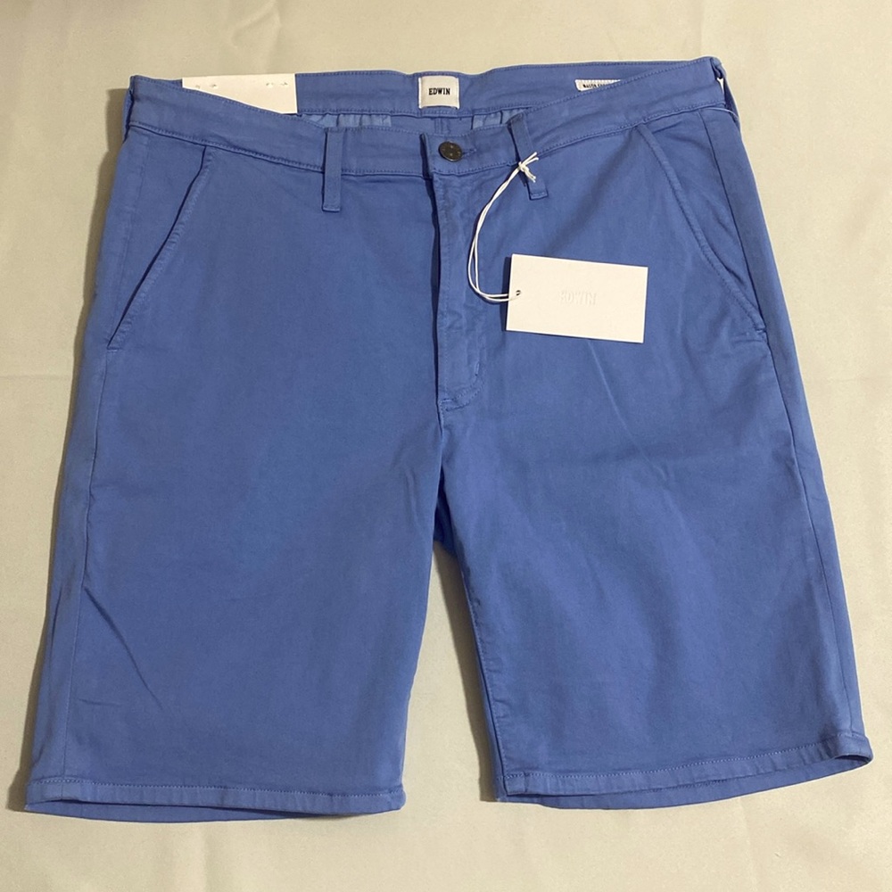 EDWIN Men's Mason Short Slim Chino Shorts BLUE Size 34
